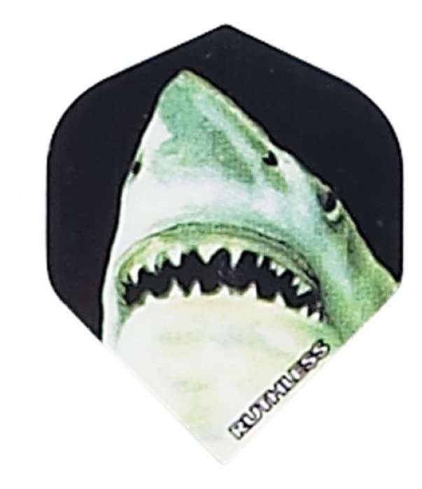 US Darts - 3 Sets (9 Flights) Xtra Strong (100 Micron) Ruthless Standard White Shark Dart Flights 1
