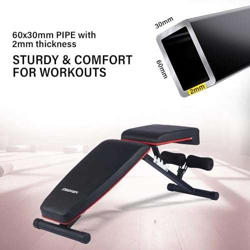 WELCARE Multi Adjustable Weight Bench for Home Gym - Foldable Workout Bench Press with Heavy Duty Steel, Folding Sit up Flat Incline Decline Strength Training Bench for Full Body Exercise 5