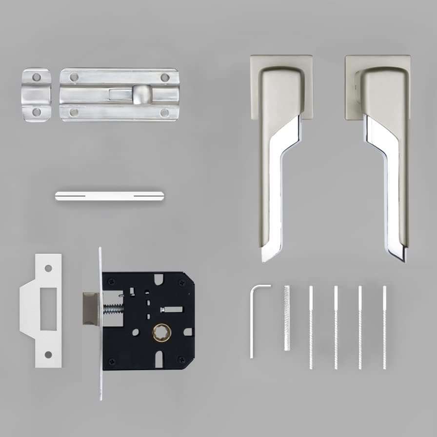 Premium Door Lock with 3 Years of Warranty/Main Door Lock for Home/Mortise Lock for Door - Main Door Lock Set (Satin White & Chrome) 4