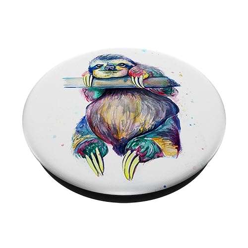 Sloth Art Funny Dog Cute Sweet Birthday Gift Sloth PopSockets PopGrip: Swappable Grip for Phones & Tablets PopSockets Adhesive PopGrip 2