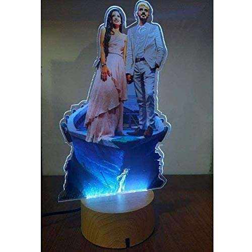think grey ads 3D Illusion Wood Glass Acrylic HD UV Machine Print Customized Gift LED Lamp (Size H 11Inch X W 5 Inch X L 5inch) 1