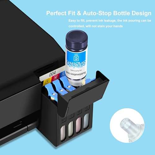 CoYlBod Sublimation Ink for Supertank Refilled Ink Bottles Compatible for ET-2800 ET-2803 ET-2720 ET-4700 ET-4750 ET-4760 ET-2700 ET-2750 ET-2760 ET-3710 ET-15000 ET-3700 ET-3750 ET-3760 ET-3850 6