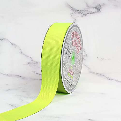 Creative Ideas Solid Grosgrain Ribbon, 1-1/2-Inch by 50-Yard, Neon Yellow