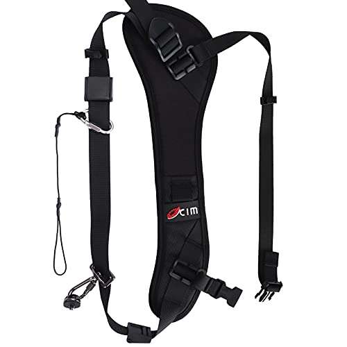 Ocim Camera Strap,Camera Sling Strap with Safety Tether, Adjustable and Comfortable Neck/Shoulder Belt for DSLR/SLR Camera (Compatible With Nikon, Canon, Sony) Universal Belt Women/Men