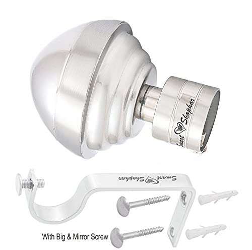 SMART SHOPHAR Stainless Steel Heart Curtain Bracket 4 Inches Silver Pack of 1 Set/Decorative Design/Sturdy and Durable/Rapid and Effortless Mounting 4