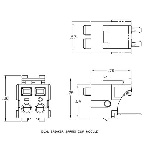 ICC Dual Audio Speaker Connector with Patented Front Push Buttons and Rear Spring Clip in HD Style, Almond, Single 2