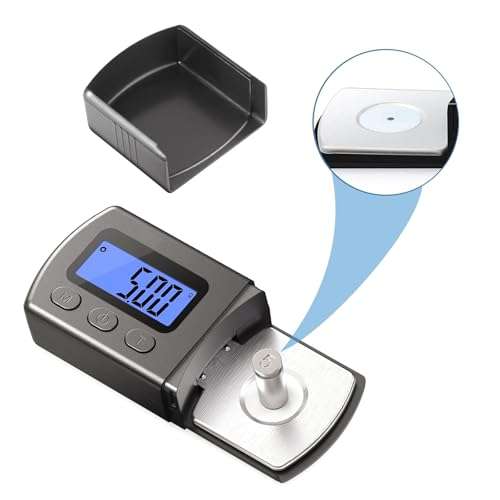 Hdiwousp Digital Turntable Stylus Force Scale Gauge 0.01g Blue LCD Backlight,Tracking Force Pressure Gauge/Scale for Tonearm Phono Cartridge 3