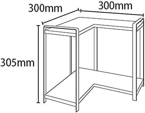 INDIAN DECOR. 299910 Wall Shelves Metal Storage Shelf + Wooden Corner 2 Layer Desktop Storage Rack Multifunction 30 * 30 * 30.5 CM 4
