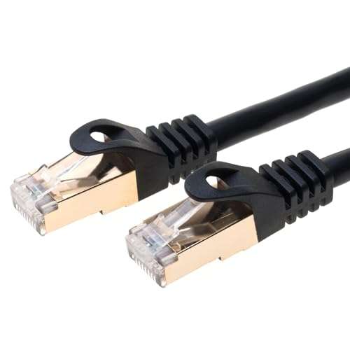 Cables Direct Online 100FT S/FTP Cat7 Copper Network Ethernet Patch Cable, Internet Wire, Compatible with PC, Laptop, Modem, Router, TVs, Printer Cord, Consoles for Home and Office (100ft, Black) 2