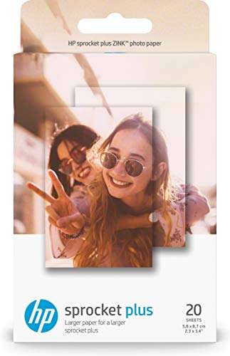 HP Sprocket Plus Instant Photo Printer (Black) Sprocket Plus Photo Sticky Backed Sheets, (Pack of 20) 5