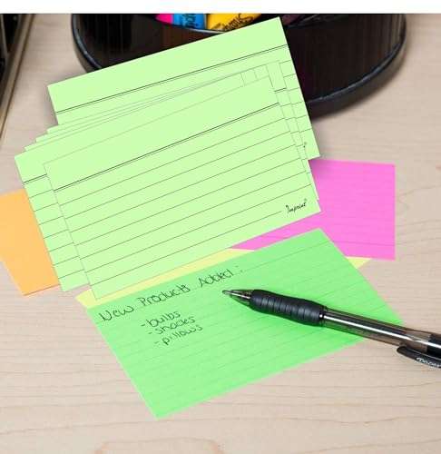 IMPRINT'S Ruled Index Cards, Light Green Color, 3x5-Inch, 100 Cards in This Pack 4
