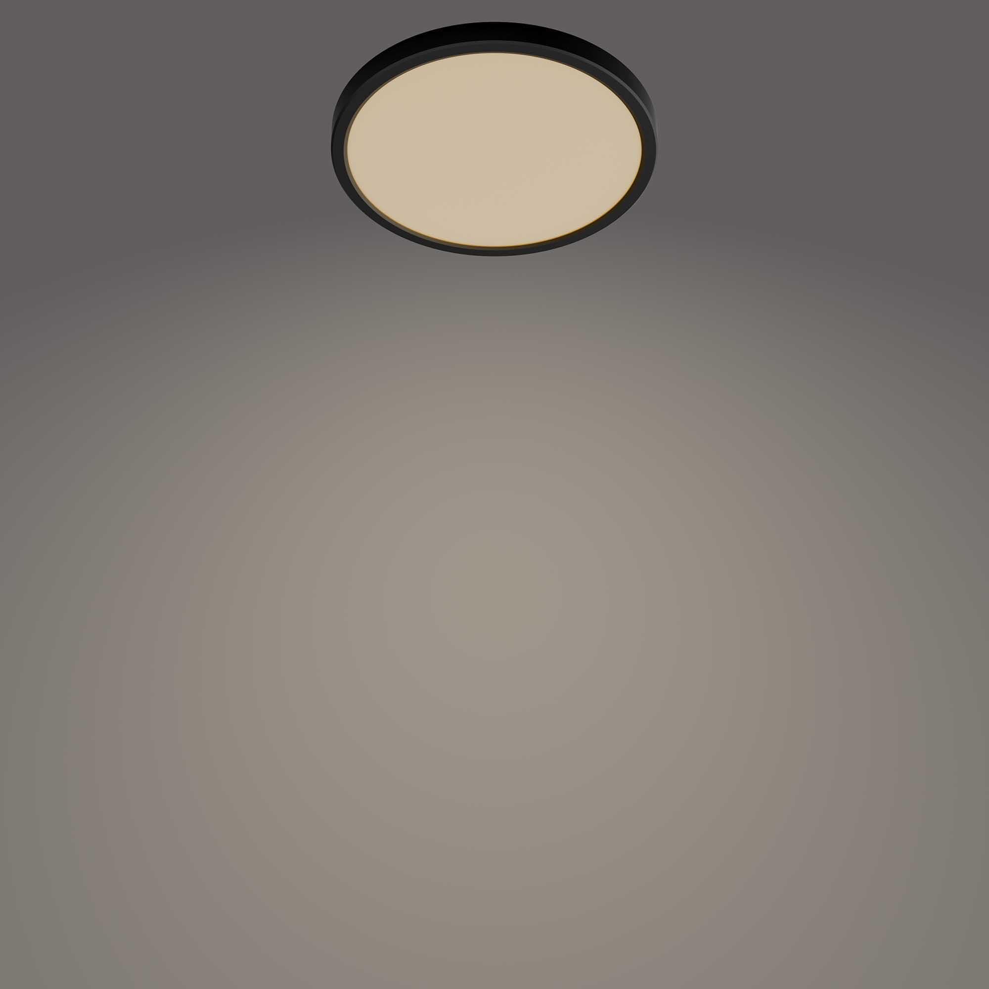 Philips LED Flush Mount Ultra Thin Black Ceiling Light 1-Pack Bright White (3000K) 1500 Lumen (22W = 100W) No Bulbs Required 3