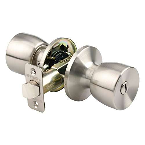 BRINKS - Interior Locking Privacy Bell Door Knob, Satin Nickel - Blends Seamlessly with Interior Décor and has Durable and Reliable Construction. 1