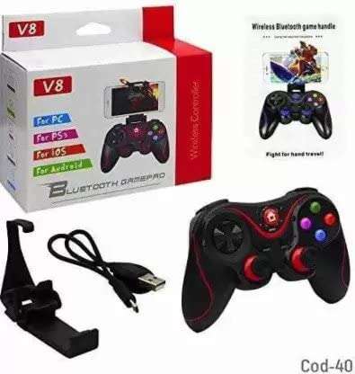 GET IN THE GAME V8 WIRELESS BLUETOOTH 4.0 GAMING CONTROLLER JOYSTICK FOR PC - 7,8,10 N 11 /TV BOX/SWITCH/LAPTOP/SMART PHONE ETC BLACK-RED [video game] 1