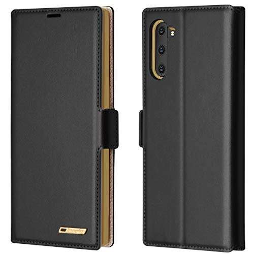 Galaxy Note 10 Case, Samsung Note 10 Wallet Case, Fingic PU Leather Flip Wallet Case with Kickstand Card Holders ID Slots Magnetic Feature Shockproof Protective Cover Samsung Galaxy Note 10 6.3",Black 4