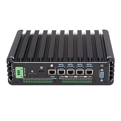 FTVOGUE 100-240V Industrial Computer 4 Way POE Port Good Heat Dissipation Industrial PC Mini Computer(US Plug), Industrial Computer 6