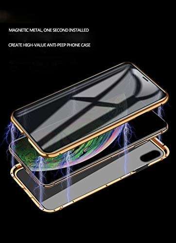 FHZXHY iPhone 11 Pro Max Privacy Glass Case All-Inclusive Clear Double Sided Tempered Glass Magnet Absorption Metal Bumper Frame Protective Case for iPhone 11 Pro max 6.5inch 2019,Purple 4