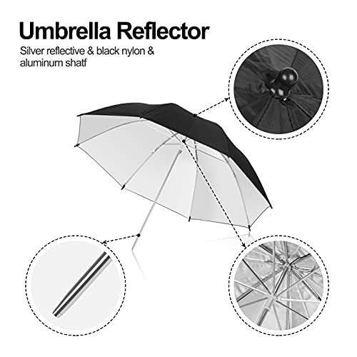 EMART 2 Pack 33inch Professional Photography Photo Video Studio Lighting Flash Translucent White Soft Umbrella 4