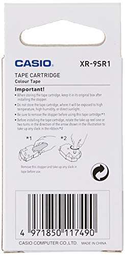 Casio EZ Label Printer XR-9X1, self-Adhesive Label Tape, 9 mm x 8 m, Black on Silver 2