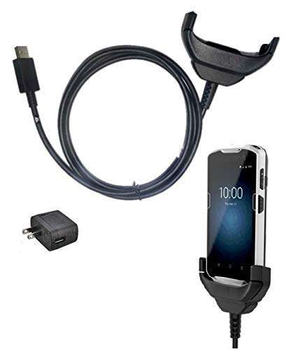 Charger Compatible with Zebra TC51, TC52, TC56, TC57 Android Scanners | Power Supply Included (Removable Insert Allows to Charge Device with Protective Boot/Case) (Renewed)