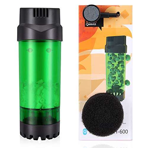 QANVEE Fluidized Moving Bed Filter Bubble Bio Media Reactor for Aquarium Fish Tank with Air Stone and Sponge Filter (LH-600) 1