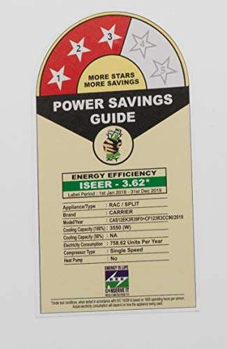 Carrier 1 Ton 3 Star Non-Inverter Split AC (CAS12EK3R39F0+CF123R3CC90, White) 2