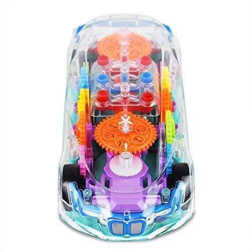KMC KIDOZ 360 Degree Rotating Transparent Concept Racing Car with 3D Flashing Led Light Music for Kids 3+Ages, Electric Cars Toys for Children Kids Toys Gift (Multicolor) (kmc1081) 1
