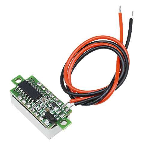 diymore 10pcs Mini Digital Voltage Meter DC 2.5~30V 0.28" 2 Wire Digital Voltmeter Gauge Tester Green LED Display Panel Mount Car Motorcycle Battery Monitor Led 6