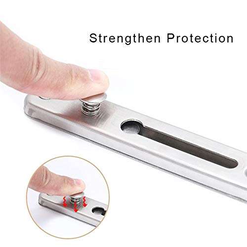 Anti-Theft Lock Security Chain Door Guard Reinforced Solid Latch Guard Clasp for Swing-in Doors Heavy Duty Chain Door Lock for Home Bedroom Hotel Office, Silver 5