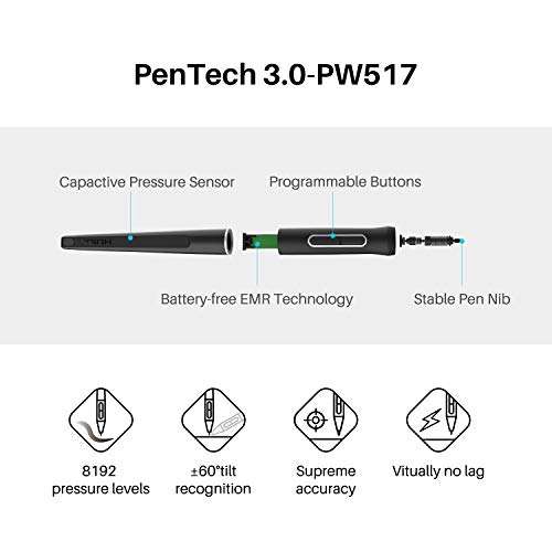 HUION Kamvas 22 Plus QLED Drawing Tablet with Full-Laminated Screen USB-C Connection 140% sRGB Tilt, 21.5 inch Graphics Art Tablet for Artist & Designer, Work with Mac, Windows, Linux & Android Black 3