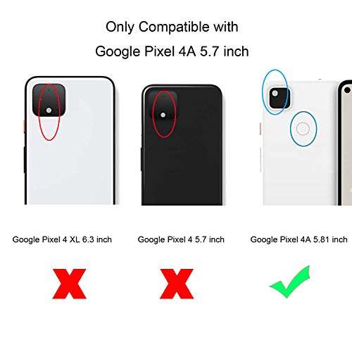 Avesfer for Google Pixel 4A Case (Not fit 4A 5G) with Tempered Glass Screen Protector Shock Absorbing Defender Protective Cover Ring Holder Kickstand Anti Impact Scratch Resistant Carbon Fiber (Black) 2