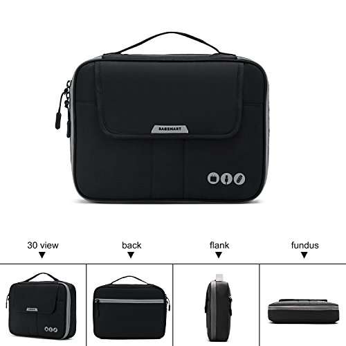 BAGSMART Universal Travel Cable Organizer Electronics Accessories Carry Bag for 9.7 inch iPad, Kindle, Power Adapter, Black+Grey 4