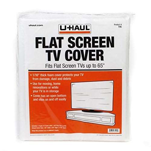 U-Haul Foam Flat Screen TV Cover (Fits Screens up to 65") - 36" x 65" - TV Protection During a Move, Storage, or Renovation 2