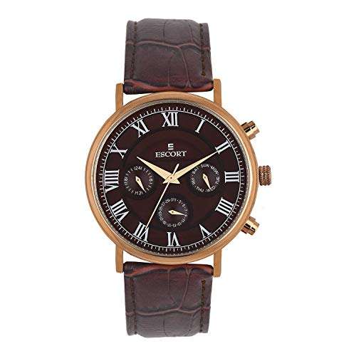 Escort Analog Brown Dial Men's Watch-E-2550-4056RGL.19 2