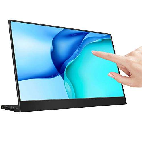 15.6 Inch Portable Monitor, Touch Screen,1920x1080P FHD IPS Screen,L Shape HDR Ultra-Thin Gaming Office Expand Dual Monitor with Type-C USB HDMI for Mobile Laptop Xbox PS4 PC Phone 1