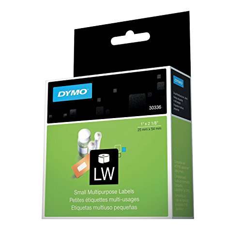 Dymo Label, 30336 White, Paper, 1 In. W
