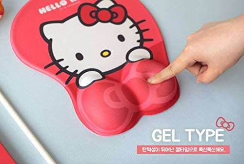 Hello Kitty Mouse Pad, Mouse Pad with Gel Wrist Support 10.5" X 8.5" 4