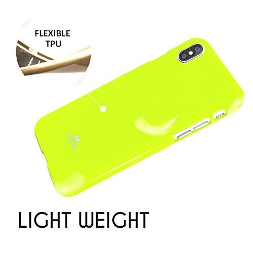 Mooya Jelly Series [Thin Slim] Phone Case [Flexible] Pearl Glitter Jelly [Drop Protection] Reinforced TPU Case [Lightweight] Bumper Cover for（Samsung S10,Neon Yellow 3
