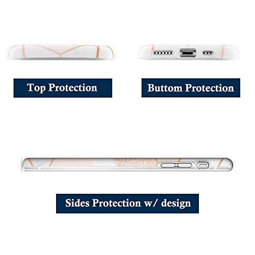 uCOLOR Case Compatible with iPhone 11 Pro 5.8 inch Rose Gold Glitter Pink White Marble Marble Protective Case Slim Soft TPU Silicone Shockproof Cover Compatible iPhone 11 Pro 2019 4