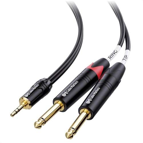 Cable Matters 3.5mm TRS to Dual 6.35mm TS Breakout Cable - 6ft, 1/8 to 1/4 Stereo Cable, 3.5mm to 1/4 Y Splitter Cord 1