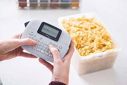 Brother PT-M95 Label Maker, P-Touch Label Printer, Handheld, QWERTY Keyboard, Up to 12mm Labels, Includes Black on White Tape Cassette 6