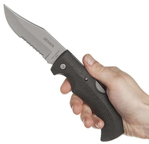 Gerber Gear Gator Pocket Knife - 3.76" Serrated Edge Folding Knife - EDC Gear and Equipment - Black 5