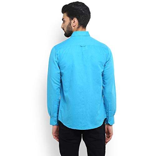 Mufti Mens Slim Collar Slub Shirt (Sunset, M) 3