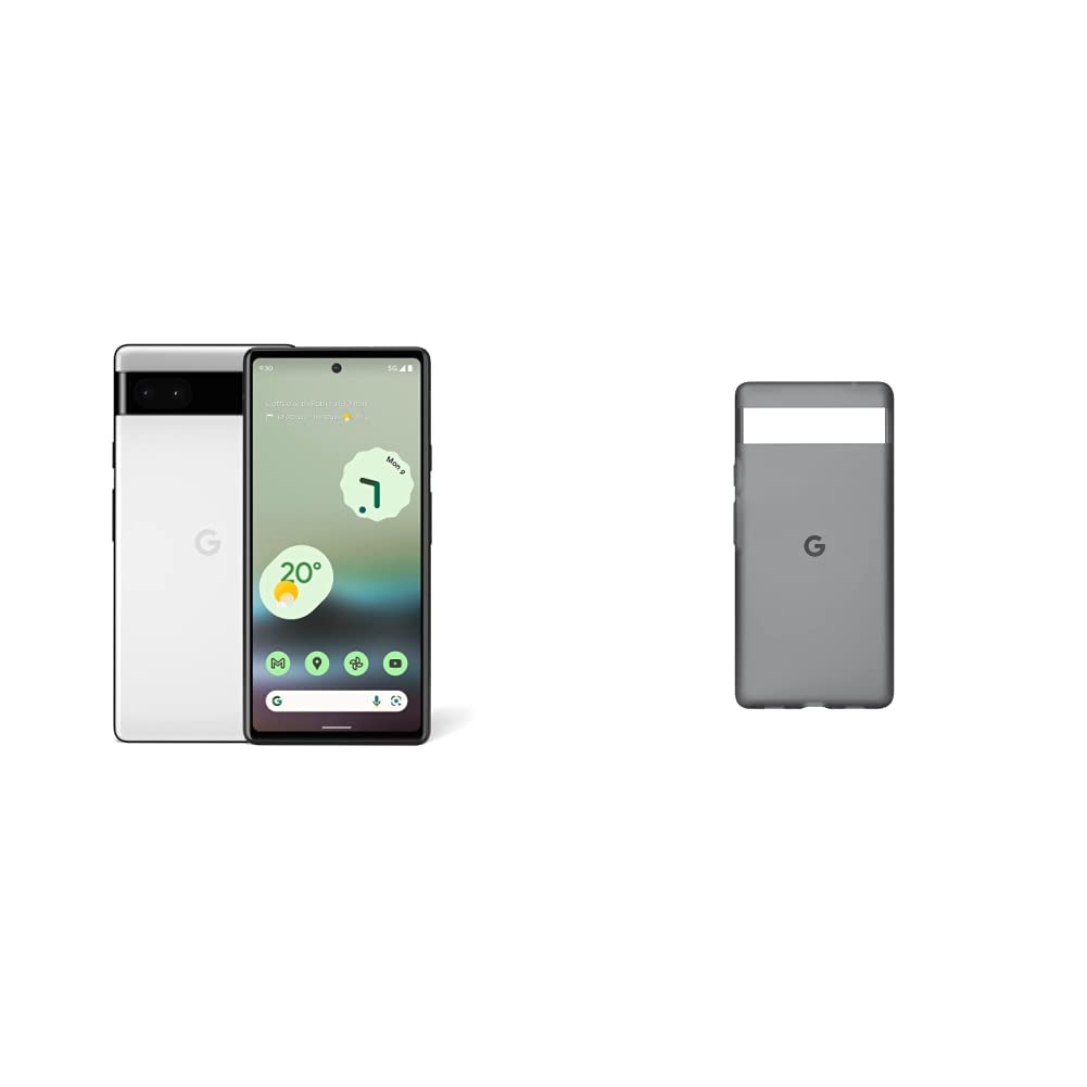 Google Pixel 6a Phone - Chalk Pixel 6a Case - Charcoal