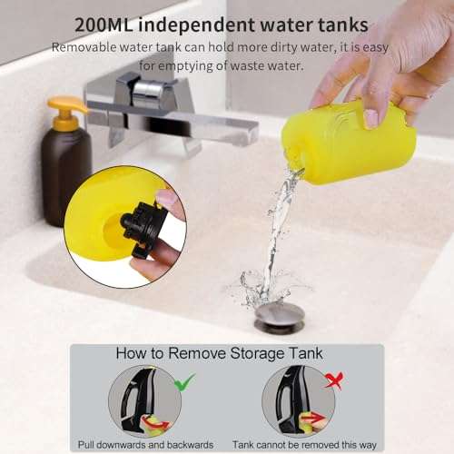 Window Vacuum, Rechargeable Window Vac, Power Window Vacuum Cleaner Set, Window Squeegee Vacuum, Electric Vacuum Cleaning Tool for Windows, Tiles, Mirrors, 200ml Water Tank 4