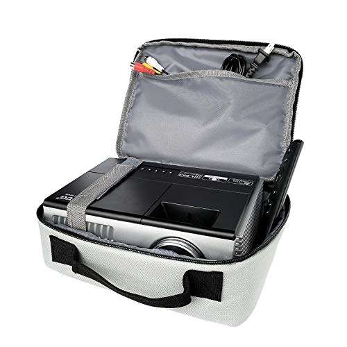 Portable Projector Bag Projector Carrying Case Small Size Electronics Product Organizer Waterproof Multimedia Storage Case(Fits Most Major Mini Projectors, Mobile Printer, Camera) 6