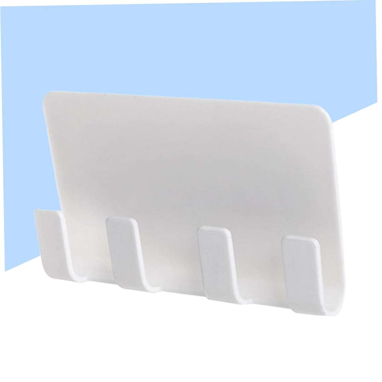 DIYEAH Adhesive Wall Mount Phone Charging Holder with Hooks Seamless Storage Rack for Mobile Devices Compatible with and Smartphones White 4