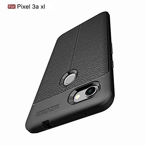 DEVMO Phone Case Compatible with Google Pixel 3A XL TPU Bionic Leather Gel Rubber Full Body Protection Shockproof Cover Case Drop Protection Blue 3
