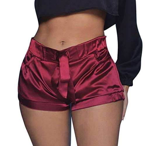 Shorts For Women High Waisted Sexy Satin Pants Summer Casual Beach Shorts With Pocket Teresamoon 1
