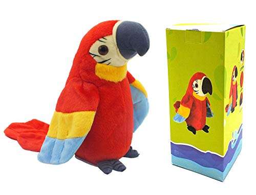 xiulifeifei Talking Parrot Plush Toy, Repeat What You Say Funny Kids Stuffed Toys, Birthday Gift Kids Early Learning Animal Toy Electronic Toy 1
